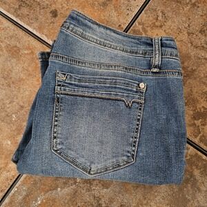 Wallflower Women's Blue Wash Bootcut Jeans Size 12 Medium Wash Stretch Denim
